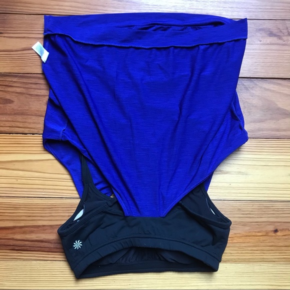 Athleta Blue Black Built-in Bra Tank Top, EUC, S - Picture 15 of 15